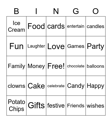 Happy Birthday Shirley Bingo Card