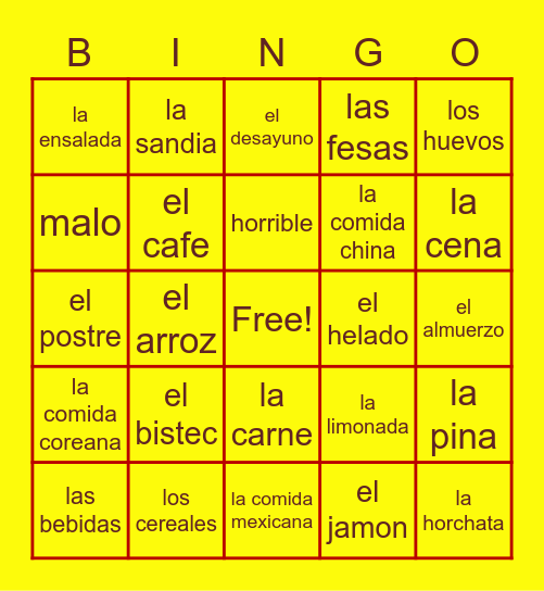 Loteria! 2 Bingo Card