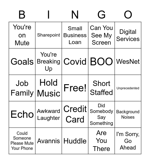 WebEx Bingo Card