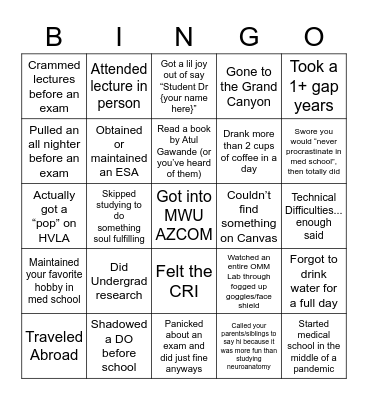 Sutherland House Bingo! Bingo Card