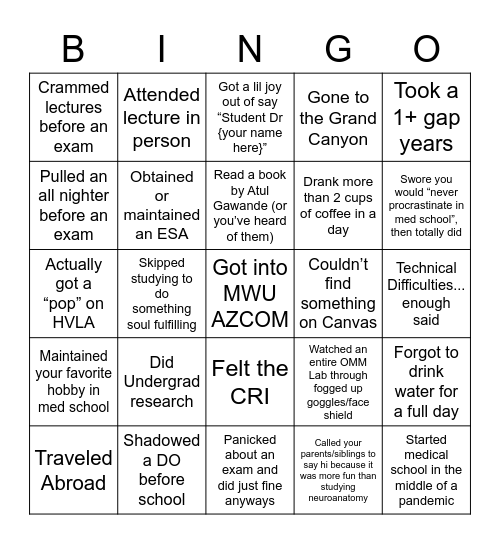 Sutherland House Bingo! Bingo Card