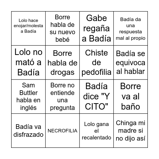 Leyendas legendarias Bingo Card