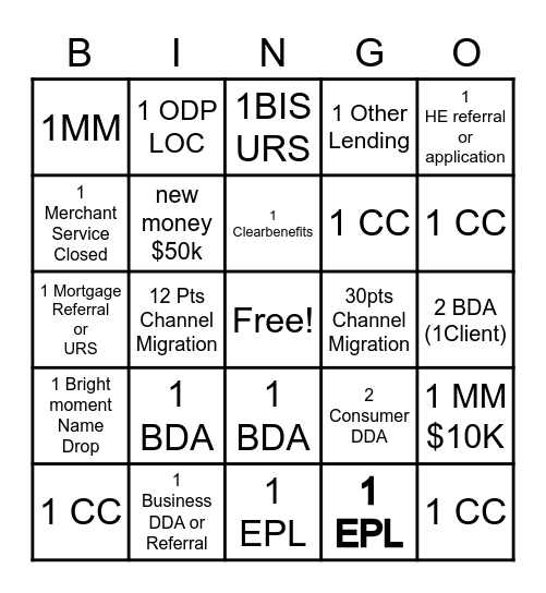 1/2 Day OFF Bingo Card