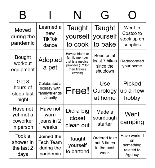 Tech Team Speed Bingo! Bingo Card