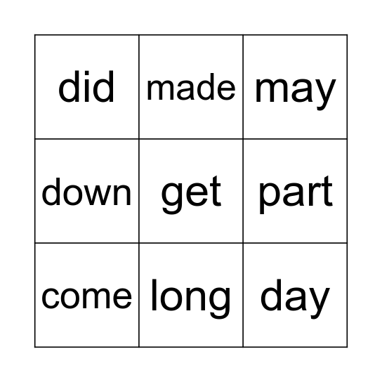 Bingo Card