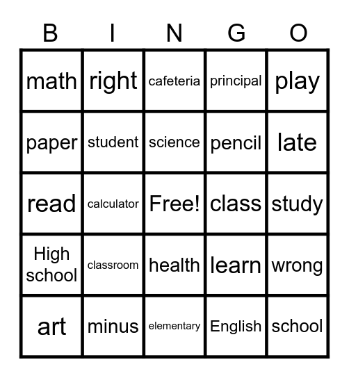 Bravo unit 7 and 8 Bingo Card
