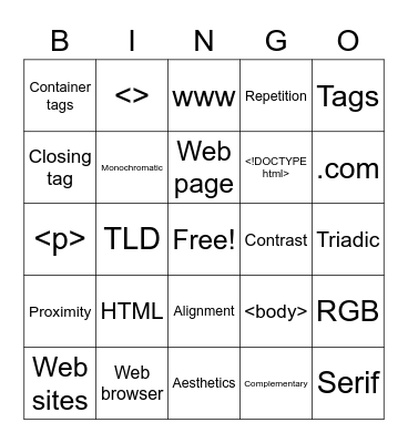 HTML Bingo Card