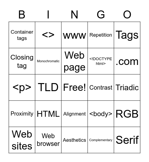 HTML Bingo Card