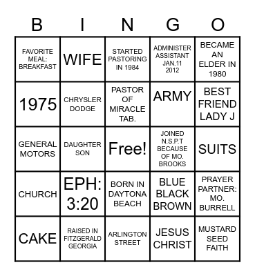 BIRTHDAY BINGO Card