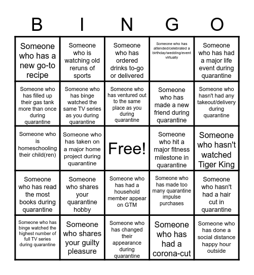 Berlin PE Team Bingo Card