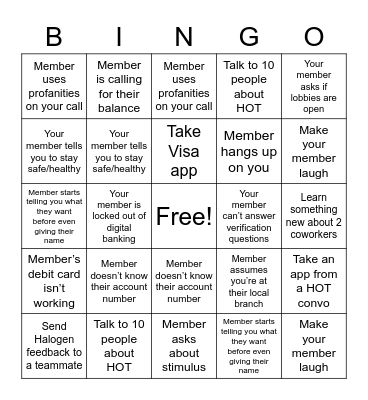 Fun at Work BINGO-Inbound Bingo Card