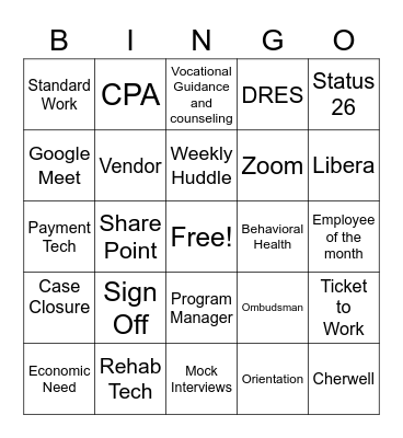 RSA Bingo Card