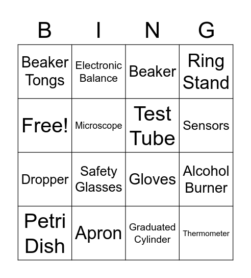 Lab Tech Training Bingo Card