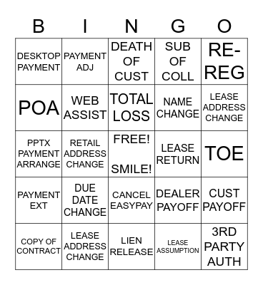 *STAR BINGO* Bingo Card