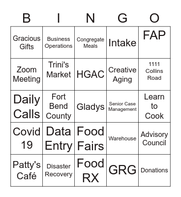 MGCC TEAM Bingo Card