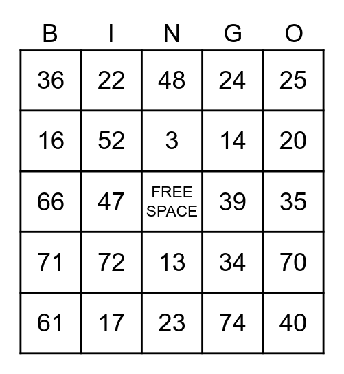 Block Party! Bingo Card