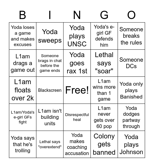 L1am vs Yodesla Bingo Card