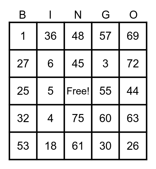 Mama Bingo Card 4 Bingo Card