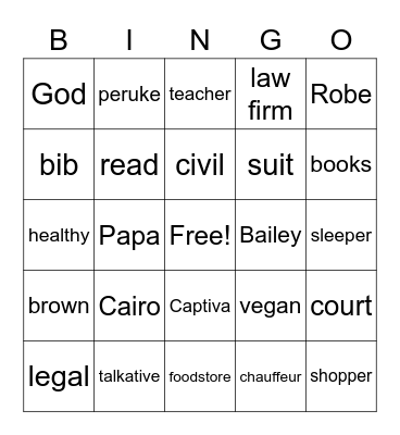 Franklyn's Birthday Bingo Card