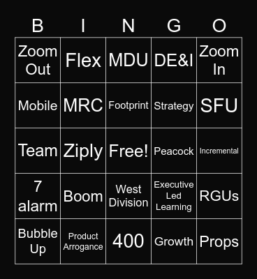 Q1 Kick Off BINGO Card