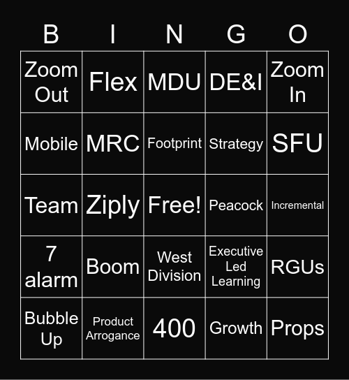Q1 Kick Off BINGO Card