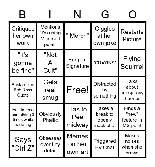 Taydro Draws Bingo Card