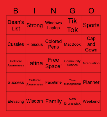 Back to School Bingo (CUS Version) Bingo Card