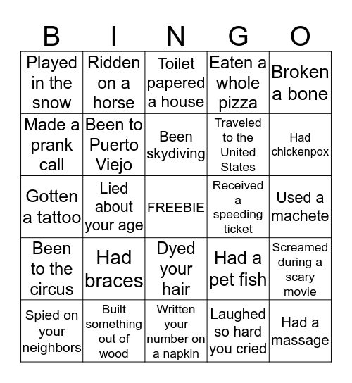 Who In This Class Has...? Bingo Card