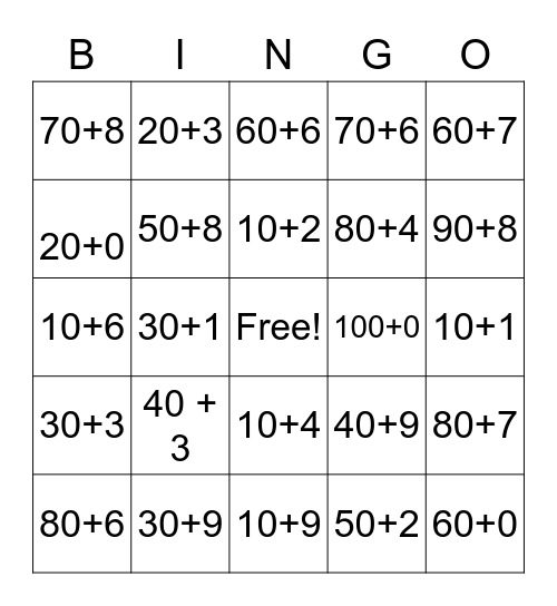 expanded form first grade Bingo Card