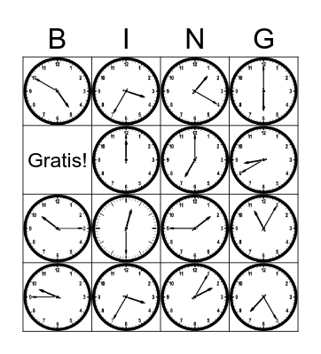 El tiempo / La hora Bingo Card