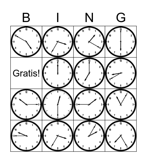 El tiempo / La hora Bingo Card