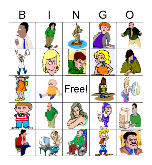 Body Language Bingo Card