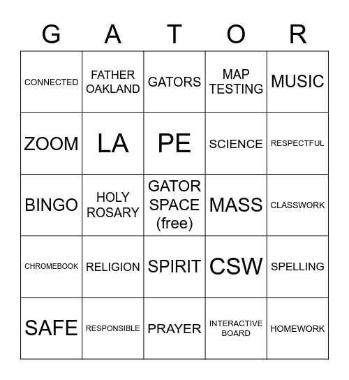 CSW BINGO Card