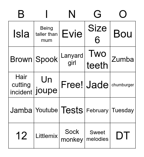 Lana Emmett Cusack - Birthday Girl Bingo Card