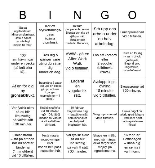 1075 Hälsobingo Card