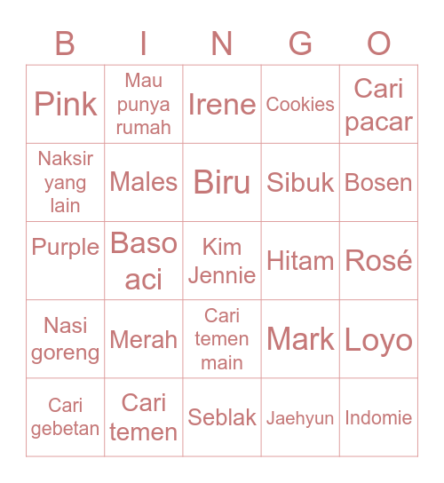Winter’s Bingo Card