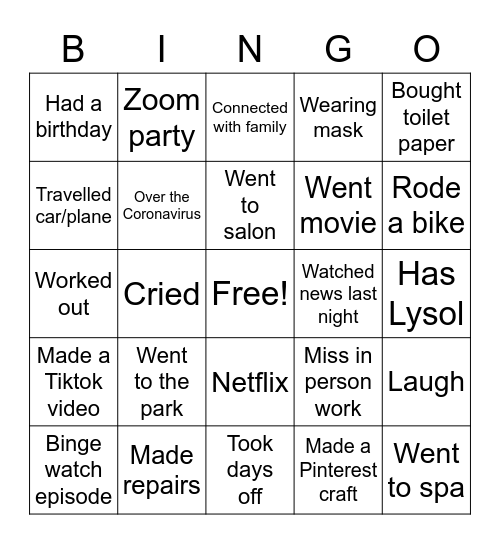 DPI Bingo Card