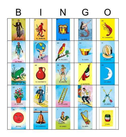 Loteria Bingo Card