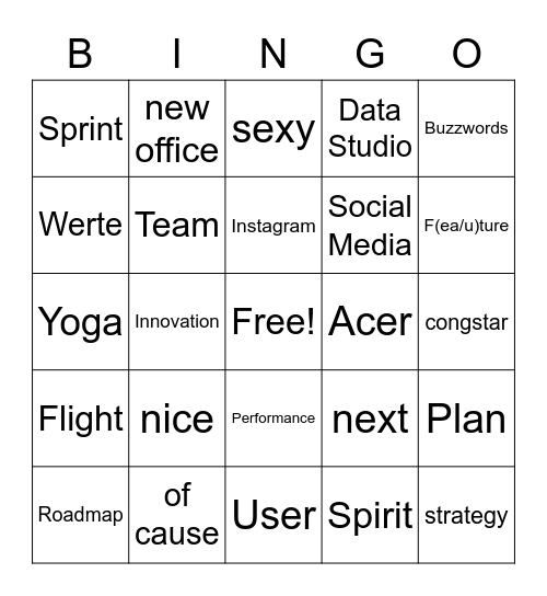 Bullshit Bingo 2021 / 01 Bingo Card