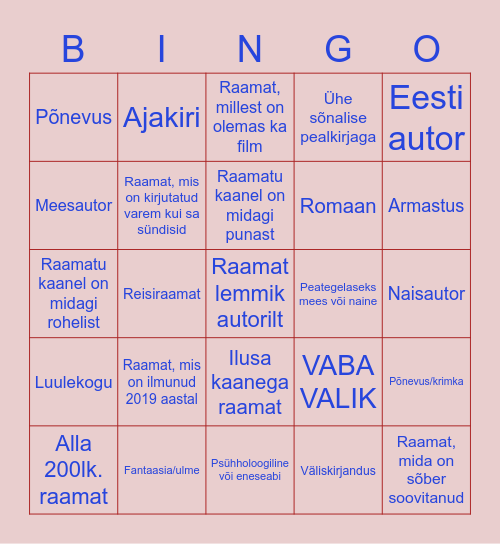 KOOSA RAAMATUKOGU Bingo Card