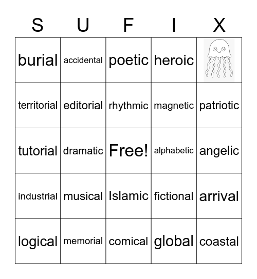 Sort 10 Bingo Card