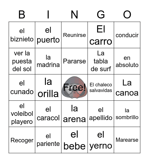 Spanish 4 Bingo Card