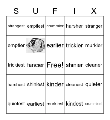 Sort 1 Bingo Card
