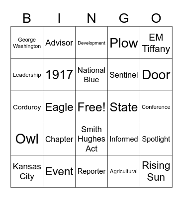FFA Bingo Card