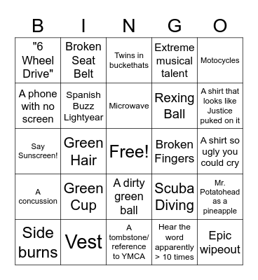 Film Fest Bingo Card
