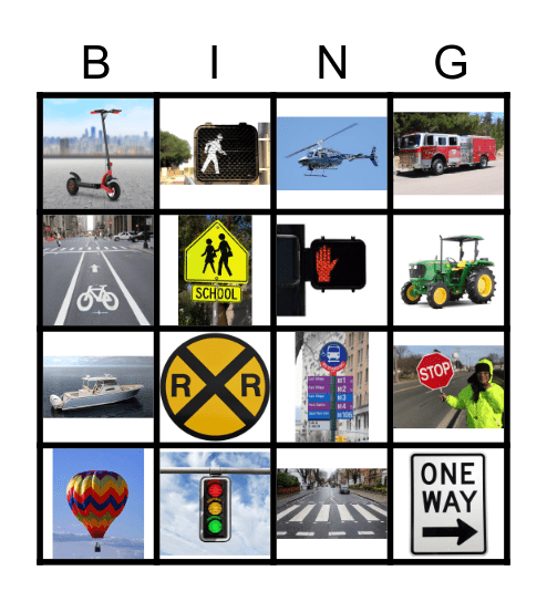 Transportation BINGO Card