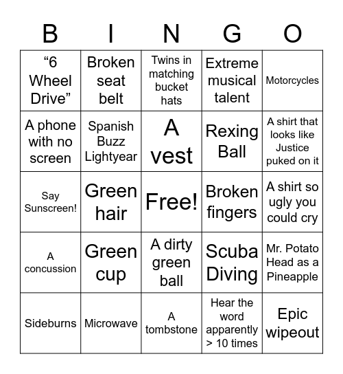 Film Fest Bingo Card