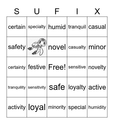 Sort 6 Bingo Card