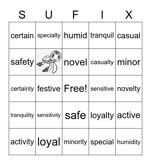 Sort 6 Bingo Card