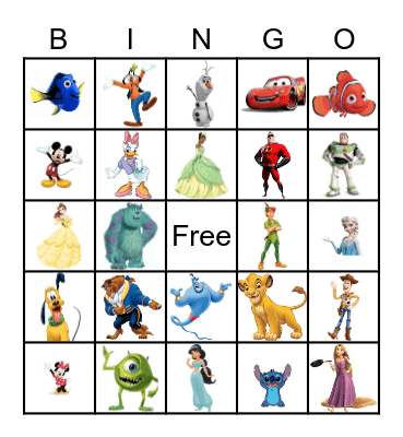 Disney Bingo Card